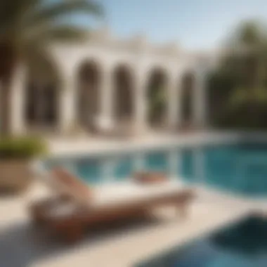 Elegant Lounging by the Private Pool Serene private pool with elegant lounging area