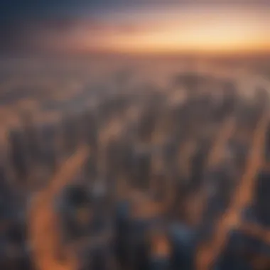 Dubai's Skyline: Luxury Real Estate at a Glance Aerial view of Dubai's skyline showcasing luxury real estate