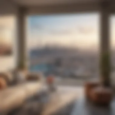 Urban Living with Scenic Views View of iconic Dubai skyline from a studio apartment balcony