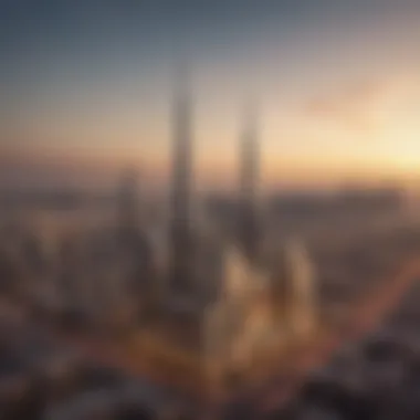 Al Jaziri Building Against Dubai Skyline A stunning view of the Al Jaziri Building against the Dubai skyline