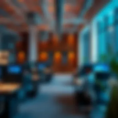 Innovative Collaborative Workspace A collaborative workspace filled with technology experts