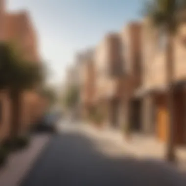 Vibrant Street View of Al Quoz Neighborhood Vibrant street view of Al Quoz neighborhood