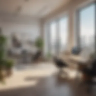 Dynamic Real Estate Workspace A bustling real estate office environment