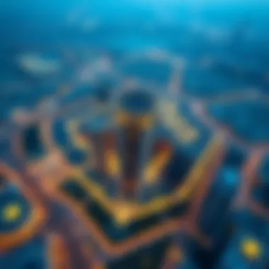 Aerial Perspective of Volta Damac in Dubai Aerial view of the Volta Damac location within Dubai's skyline