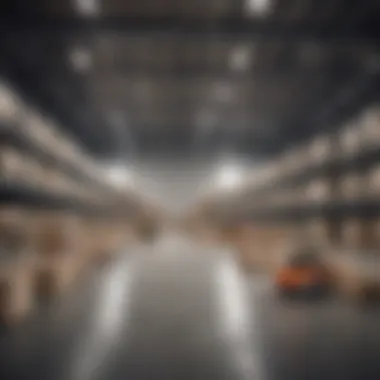 A modern warehouse facility showcasing advanced logistics technology